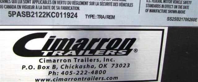 2020 19' CIMARRON BUMPER PULL 6 PEN STOCK TRAILER - Image 19